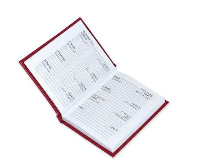 FIS 2023 Pocket Diary Arabic English Vinyl 1 Side Padded Week View Maroon -FSDI12AE23MR