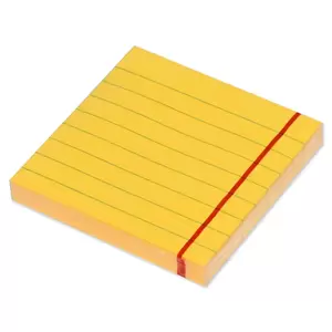 FIS Sticky Note Pad, 3X3 inches, Pack of 12, Ruled Neon Orange -FSPO3X3RNOR