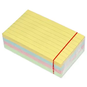 FIS Sticky Note Pad, 3X5 inches, Pack of 4, Ruled 4 Assorted Pastel Color -FSPO3X5RP4C