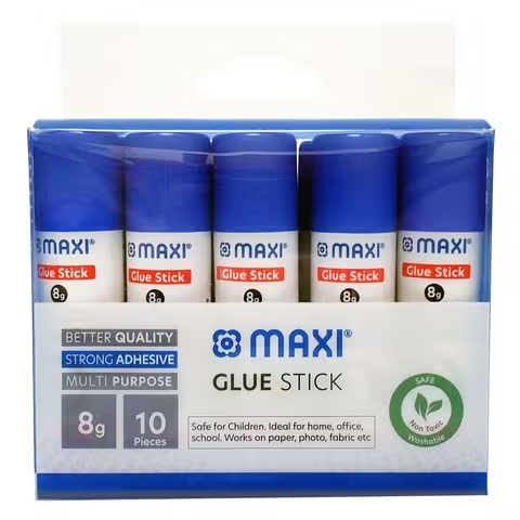 Maxi Glue Stick White 8g Pack of 10
