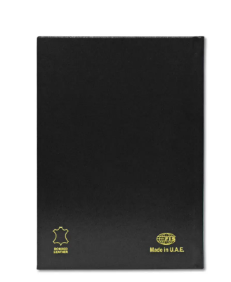 FIS Notebook Bonded Leather, Size A5, Italian Ivory Paper, 70 GSM, 196 Pages, 8 mm Ruled, 1 Side Padded Cover, Colour Black - FSNB1SA5IVBLBK