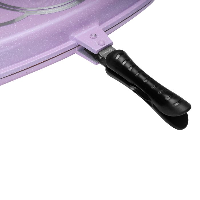 Royalford RF9446 Double Grill Pan, 40 Cm - Die-Cast Double Sided Non-Stick Griddle Pan - Foldable Flipping Grill Frying Pan - Camping Cookware Steak Grill Saucepan - Ideal For Grill Fry Roast Steam