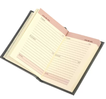 FIS Bonded Leather Pocket Diary 2024 (English) Hard Cover Grey - FSDI10EB24GY