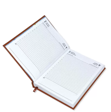 FIS A5 Diary 2024 (Arabic/English) 1 Side Padded Cover, Brown - FSDI18AE24BR