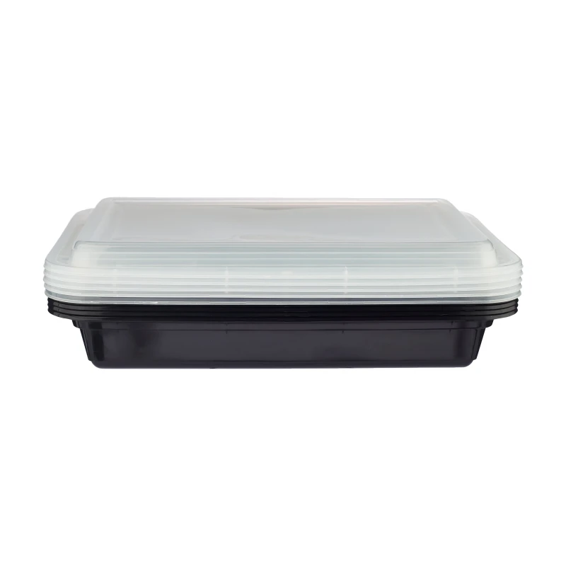 Black Base Rectangular Container With lid 5 Pieces