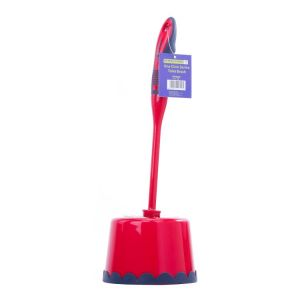 Royalford One Click Series Toilet Brush With Holder - Plastic - Red - 6294016401225
