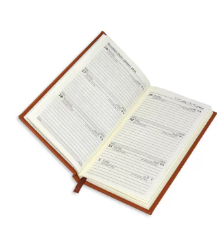 FIS 2023 Slim Arabic English Diary Italian PU Cover Brown - FSDI59AEP23BR