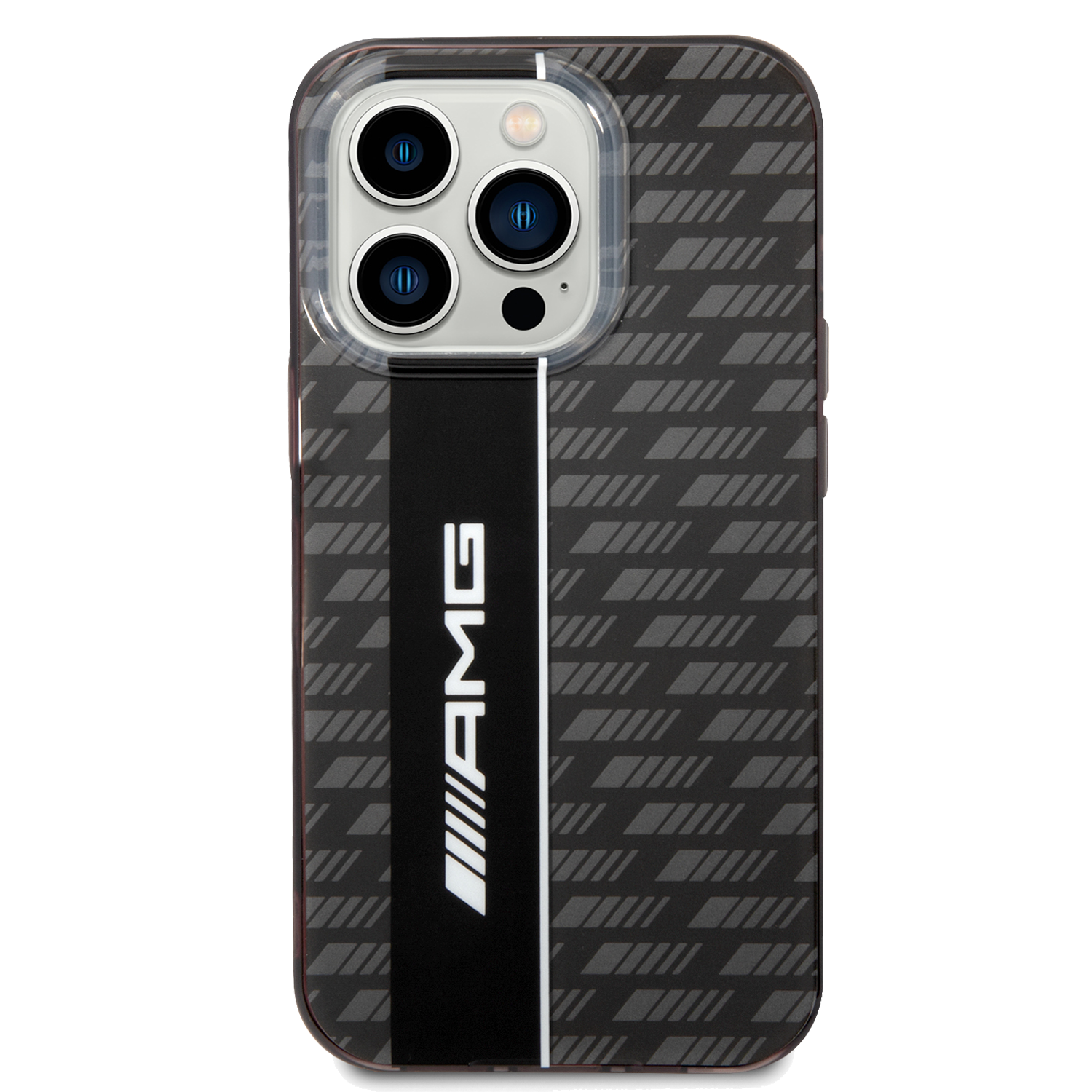 AMG Transparent Double Layer Case With Carbon Pattern II For iPhone 14 Pro - Black