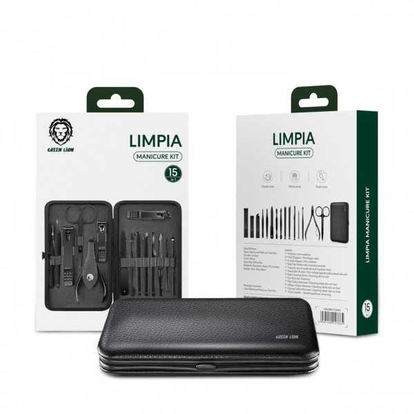Green Limpia 15 in 1 Manicure Kit - Black