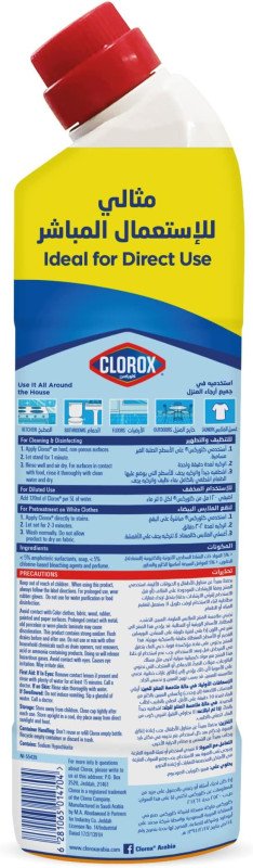 Clorox Bleach Gel and Cleaner, 750ml, Citrus Purity, Kills 99.9 Percent of Germs, Thick Gel Formula
