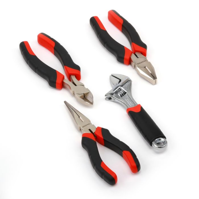 Geepas GT59026 4 Pieces Plier And Wrench Set 6", Strong, Sturdy And Durable, Made With High-Quality Carbon Steel, Multi-Purpose Plier Set With Superior Grip