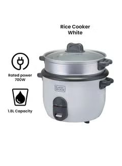 Rice Cooker Non-Stick with Steamer 2-in-1 1.8 L 700.0 W RC1860-B5 White