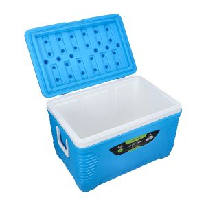 Royalford Insulated Ice Cooler Box - Plastic - Blue - 62 Liter