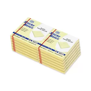 FIS Sticky Note Pad, 3X3 inches, Pack of 12, Ruled Pastel Yellow -FSPO3X3RPYL