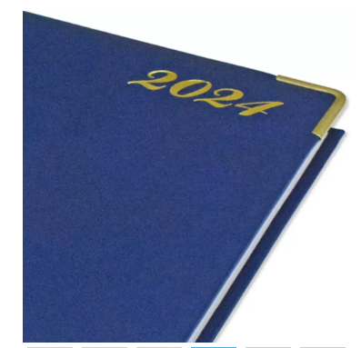 FIS A4 Diary 2024 English (Golden Corners) Blue - FSDI42E24BL