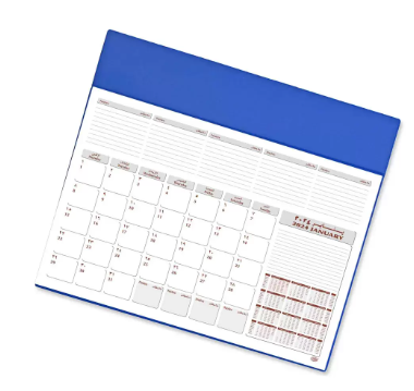 FIS Year Planner 2024 (Arabic/English) PVC Desk Blotter, Blue - FSDK2AE24BL
