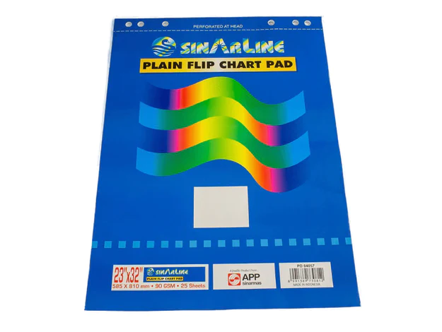 Sinarline Flip Chart Pad, Plain White, 60 x 90 cm, 25 Sheets