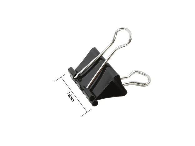 Deli E8565A Black Binder Clip 19mm 12clips/pack