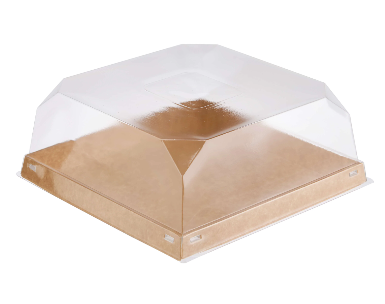 Paper Pastry Containers With Clear Lid(19x19x8.3 Cm)240 Pieces