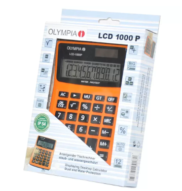 Olympia Pocket Calculator 12 Digits Orange Color, LCD1000P - OLCA4685
