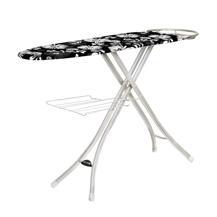 Royalford RF366BK Ironing Board With Steam Iron Rest (122 X 38 Cm), Lightweight And Compact Ironing Board With Height Adjustment Feature
