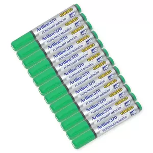 Artline Flip Chart Marker Fine, Pack of 12, 2.0mm, Green - ARMK370GR
