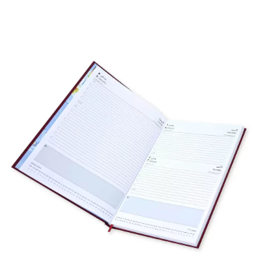 FIS A4 Diary 2024 Arabic/English (Saturday & Sunday Combined) Maroon - FSDI47AE24MR