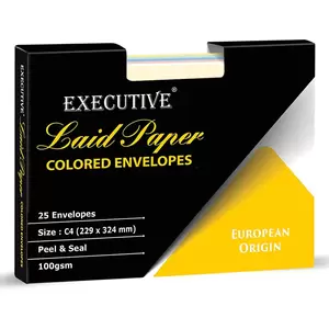 FIS Executive Laid Paper Envelopes Peel & Seal, Pack of 25 Pcs. Assorted Colors, C4 (229 x 324 mm) Size, 100 GSM - FSEE1042PB625
