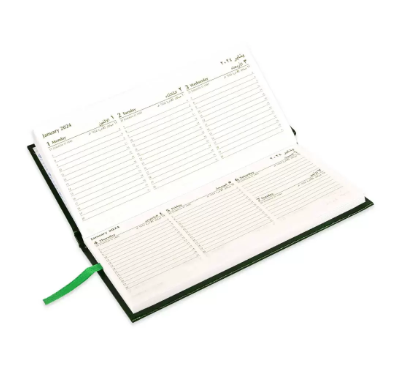 FIS 2024 Slim Arabic English Diary Vinyl Hard Cover Green -FSDI51AE24GR