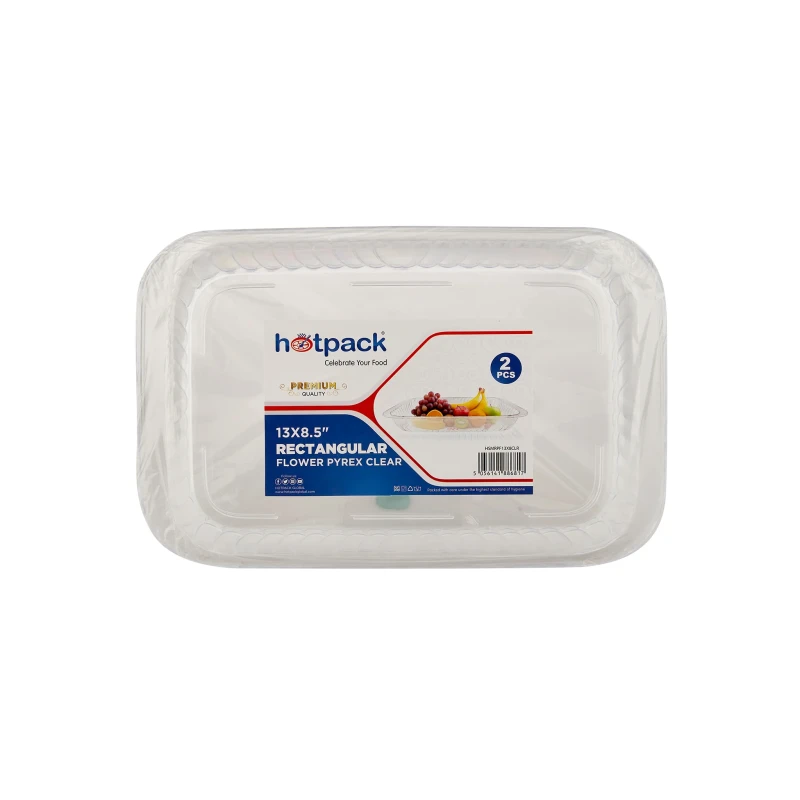 Rectangular Pudding Clear Disposable Tray 2 Pieces