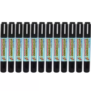 Artline 325T 2in1 Water Colour Markers 2.0mm-5.0mm, Pack of 12 Pcs, Black Color, Acrylic Fibre Tip - ARMK325BK
