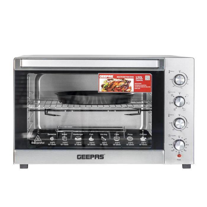 Multi-Function Oven, Rotisserie & Convection Oven, GO34057 | 120L Oven With Inner Lamp | Adjustable Temperature Control | 120mins Timer | Stainless Steel Housing