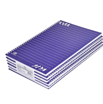 5-Piece FIS Spiral Hard Cover Notebook Single Line A4, 100-Sheets - FSNBSA41905