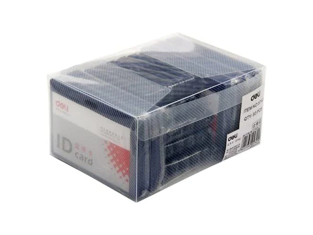 Deli PVC Across ID Pass Holder with Clip, 50pcs/box [E5742]