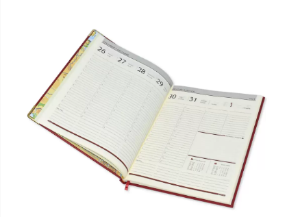 FIS Golden Executive Diary 2023 English/French (1-Week at a glance) Italian PU Cover, Black - FSDI36EG23BK