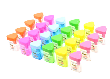 Brons Sharpener With Container 24 Pieces Per Box, 6 Assorted Colors -KRSPBR-572