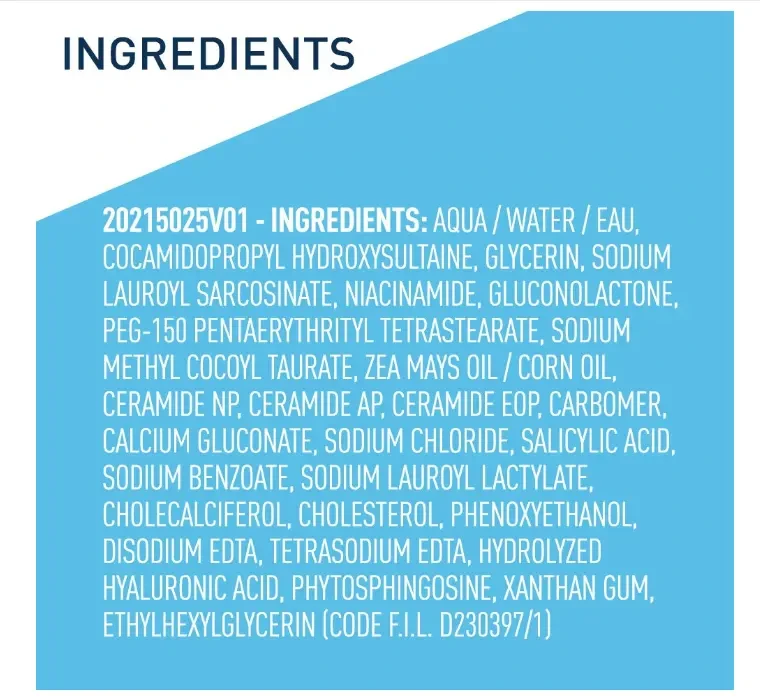 CeraVe SA Cleanser Salicylic Acid Face Wash with Hyaluronic Acid, Niacinamide & Ceramides BHA Exfoliant for Face 8 Ounce, multi, 8 Fl Oz