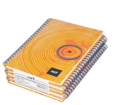 5-Piece Light Spiral Hard Cover Notebook, Single Ruled, (100 Sheets), A5 Size - LINBSA51606