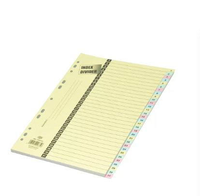 FIS Color Board Divider, 240 gsm, (1-31) English, A4 Size - FSDV310