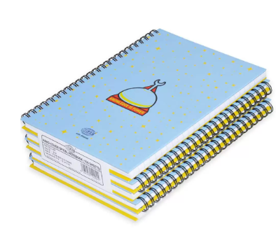 5-Piece FIS Spiral Hard Cover Notebook Single Line A5, 100-Sheets - FSNBSA51908