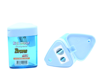 Brons Sharpener With Container 24 Pieces Per Box, 6 Assorted Colors -KRSPBR-572