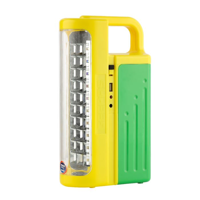 Geepas Rechargeable LED Lantern- GE5511N| Energy Efficient Design With USB Mobile Charging And Solar Input| Compact, Portable And Light-Weight Design With Long Operating Time| Perfect For Indoor And O