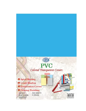 Fis PVC Colored Transparent Covers - 180 Micron, Pocket Of 100 Pieces