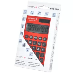 Olympia Pocket Calculator - 10 Digits, Red Colour - OLCA941901002