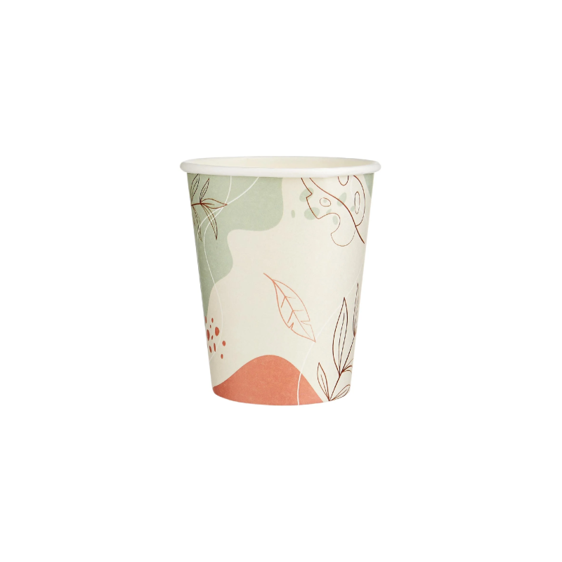 25 Pieces 8 Oz Minimal Design Paper Cups