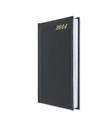 FIS 2024 International Diary A5 7-Languages Vinyl 1-Side Padded Black - FSDI136-7V24BK