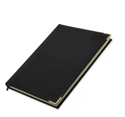 FIS 2023 Diary A4 PU Arabic/English 1-Side Padded Gold Corner Black - FSDI48AEPG23BK