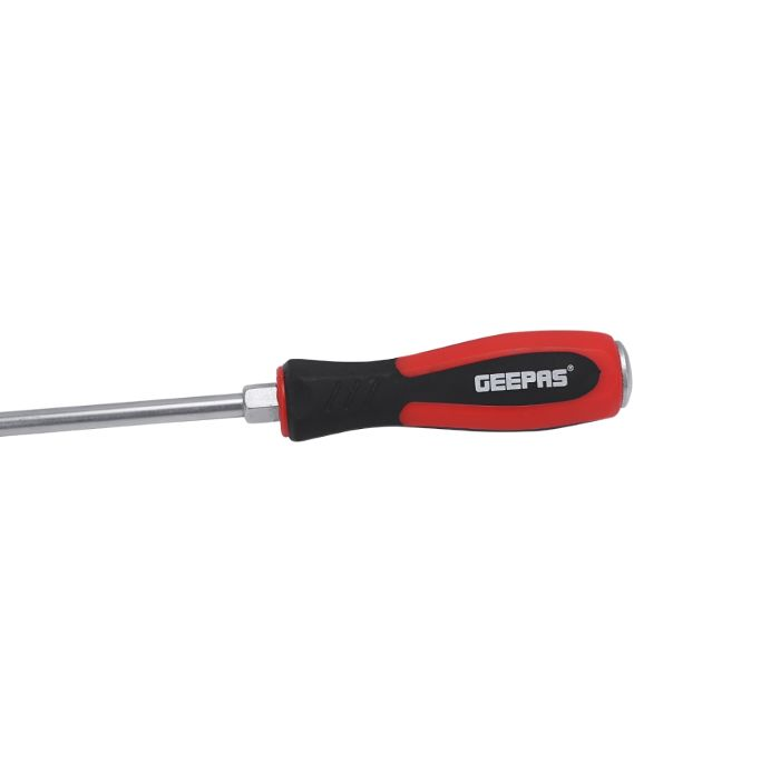 Geepas Precision Screwdriver - Slotted Screwdriver With Soft Grip Rubber Insulated Ergonomic Handle - CR-V Build, Magnetic Tip And Hanging Hole For Easy Carry - Bicolored Red/Black - (SL 8x325mm)