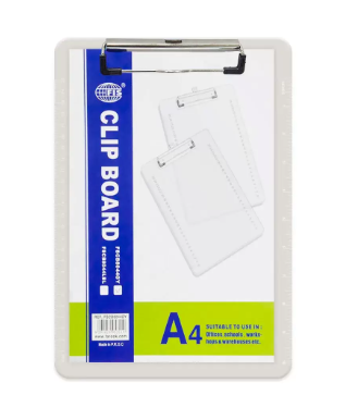 Fis Acrylic Clip Board (Grey Color), A4 Size - FSCB8044GY