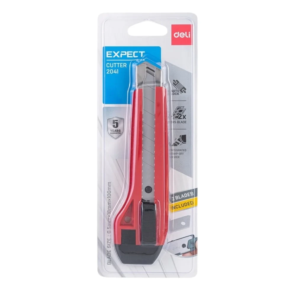 [{"value":"Deli 2041 Cutting Knife with Blade Breaker – 18mm SK5 Blade"},{"value":"deli 2041 cutter knife"},{"value":"deli"},{"value":"deli 2041"},{"value":"Deli 2041 Utility Knife 18mm SK5 Blade with Blade Breaker"},{"value":"utility knife"},{"value":"cutter blade"},{"value":"deli 2041 knife"}]